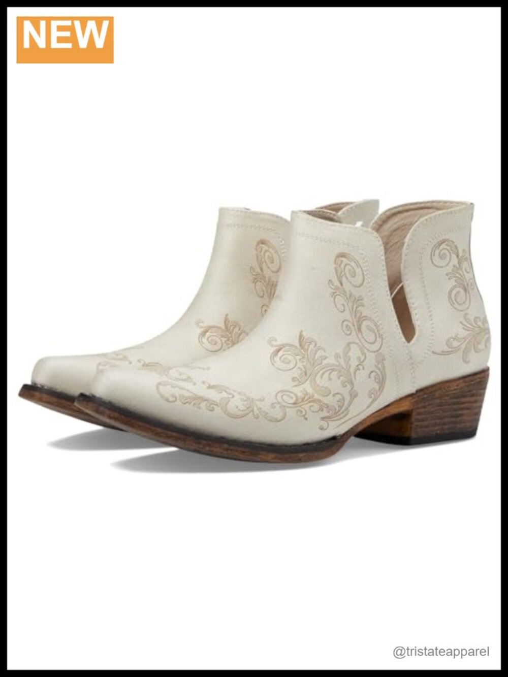 Faux Leather Snip Toe Ankle Booties with Laser Filigree